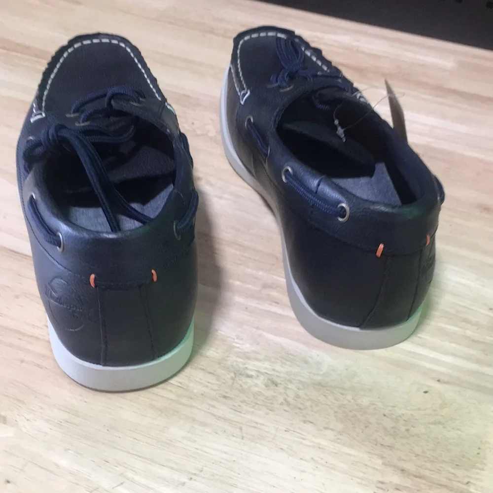 New WB Mens Weatherproof Men's Navy Boat Shoes